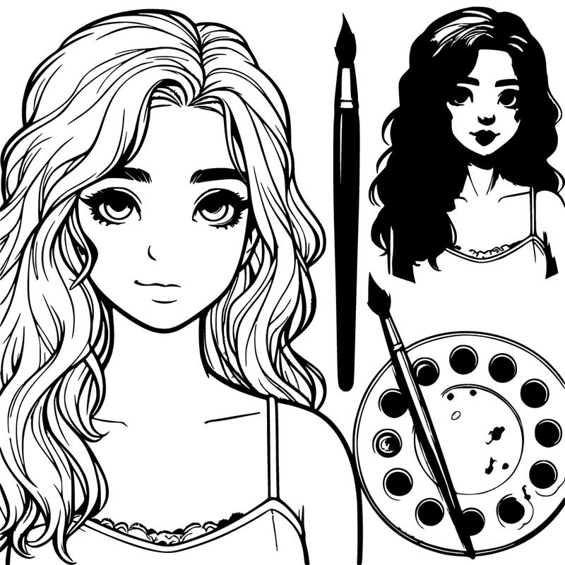 a realistic girl painting