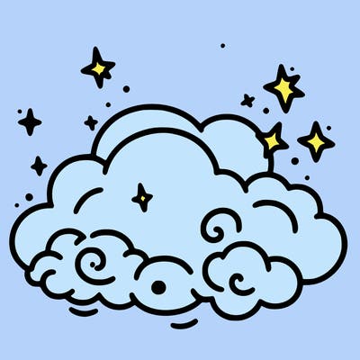 pink starry cloud sky