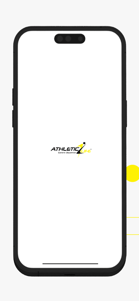 Athletic Life - Athletic Life fitness app splash screen with the gym center logo on a white background.