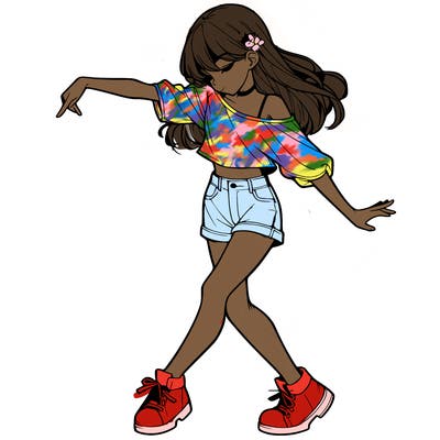 realistic girl danceing