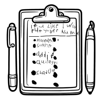 blank clip board with pen