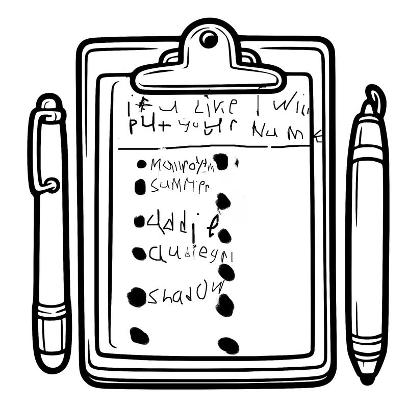 blank clip board with pen