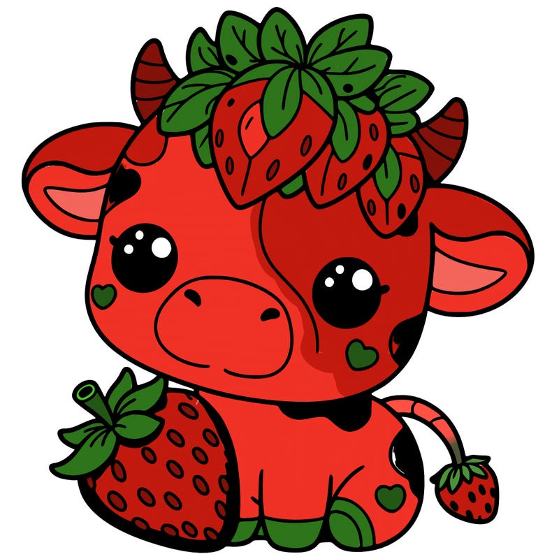cute strawberry cow
