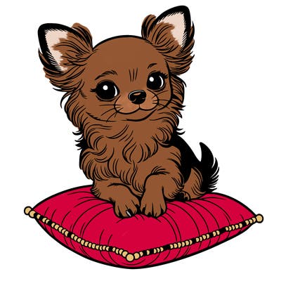 chihuahua on a pillow