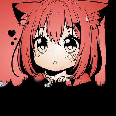 shy anime catgirl
