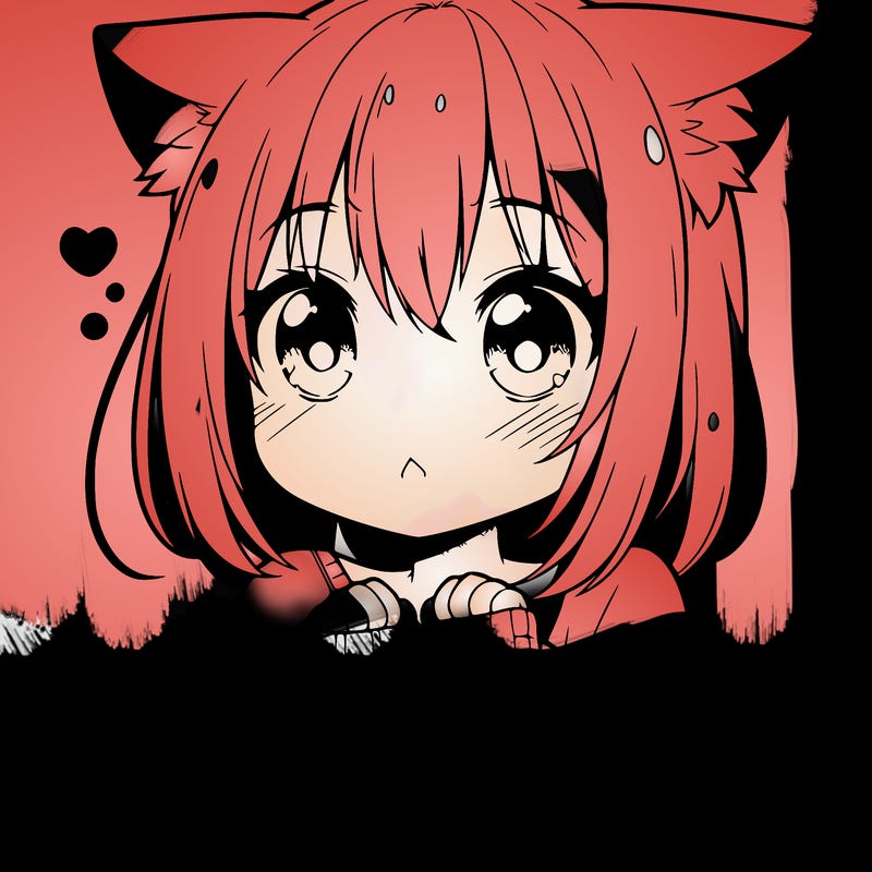 shy anime catgirl