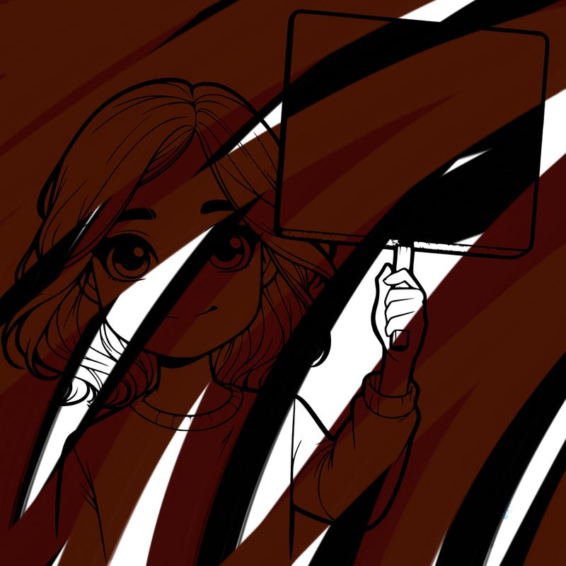 realistic girl holding up a sign