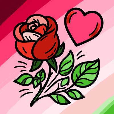 rose and heart