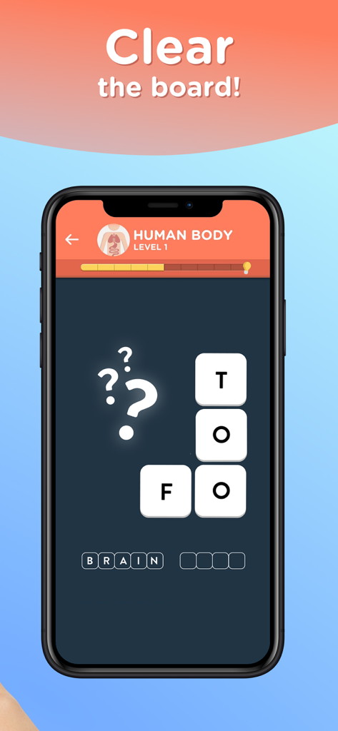 WordBrain 2: Fun word search! - Puzzle de recherche de mots dans WordBrain 2 avec un thème sur le Corps humain et des tuiles de lettres