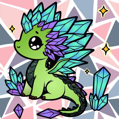 little cute crystal dragon