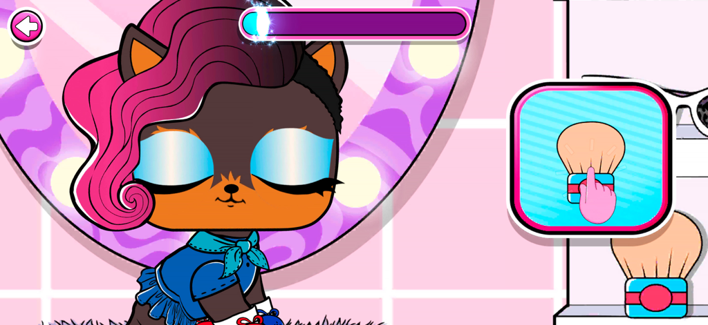 L.O.L. Surprise! Pet Center - A pet character receiving a makeup makeover in the L.O.L. Surprise Pet Center spa.