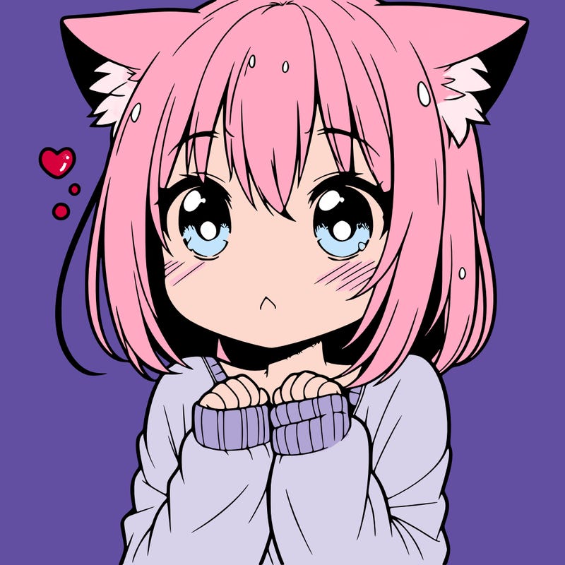 shy anime catgirl