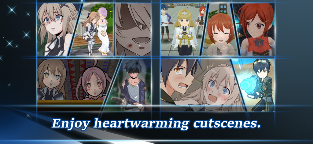 Epic Conquest 2 - Colagem de cenas emocionantes de anime e emoções de personagens de Epic Conquest 2.