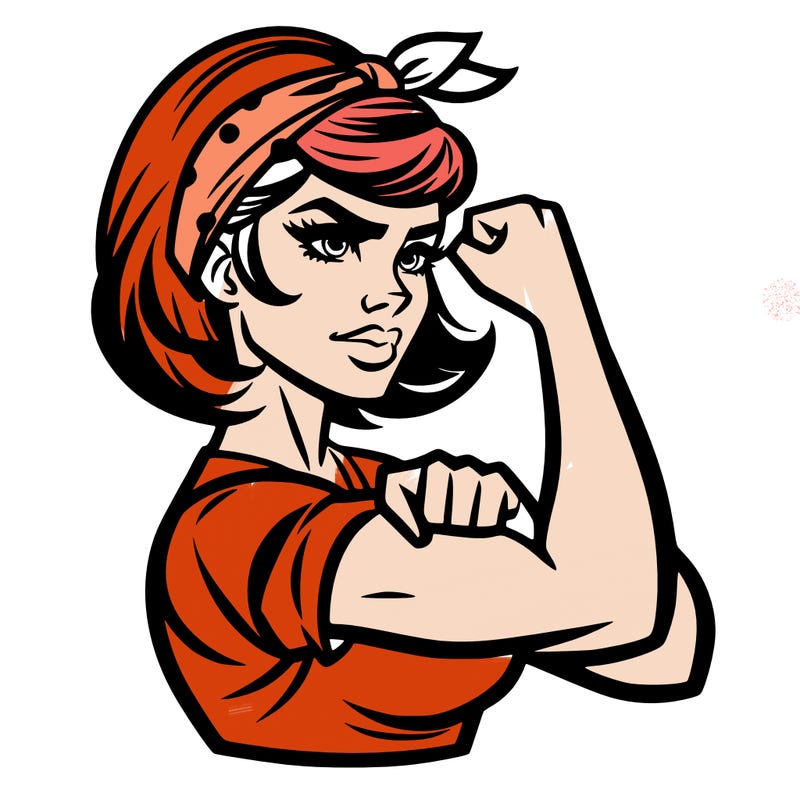 strong woman with a 60s american ad style