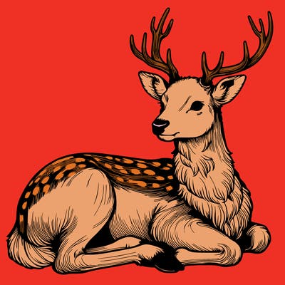 realistic deer with antlers