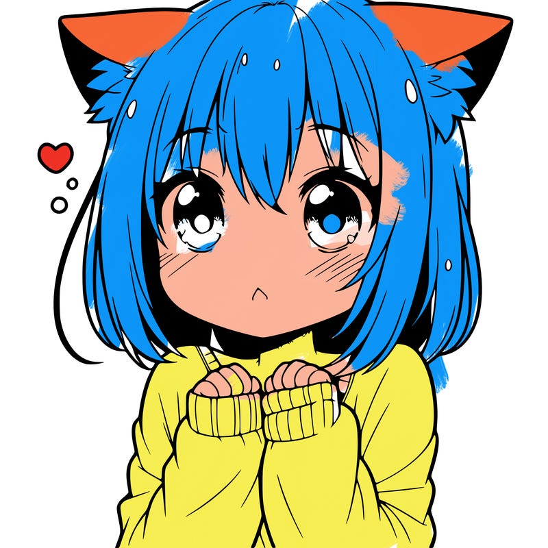shy anime catgirl