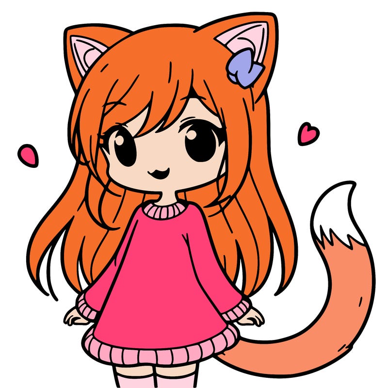 girl with cat ears and tail
