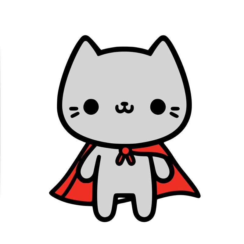cat with a cape on