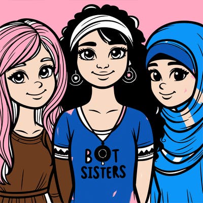 three sisters with a best sisters necklace