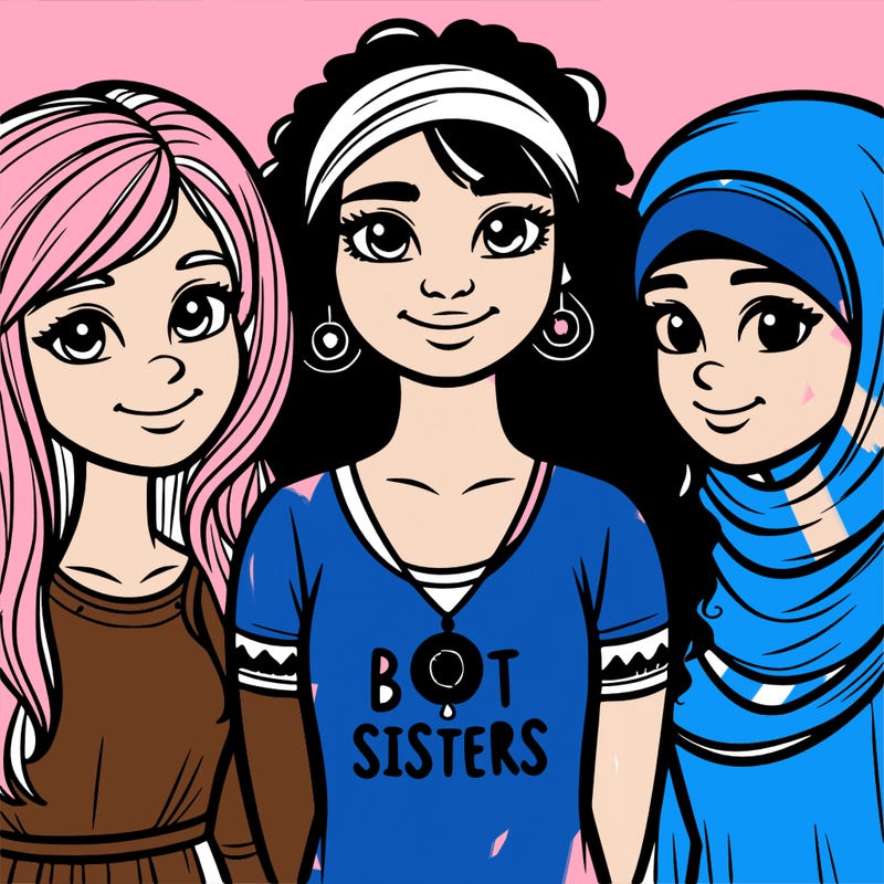 three sisters with a best sisters necklace