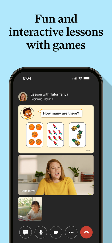 Cambly Kids - English Learning - Interactive 1:1 English lesson for children on Cambly Kids with a live tutor and counting game.