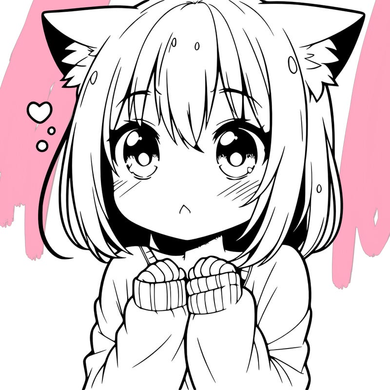 shy anime catgirl
