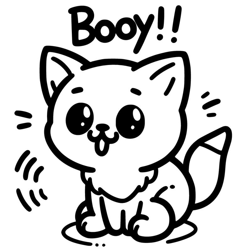 a cat saying booya