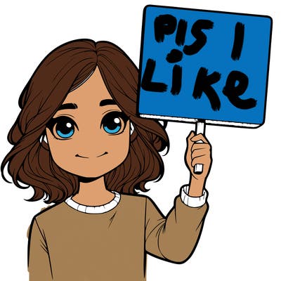 realistic girl holding up a sign