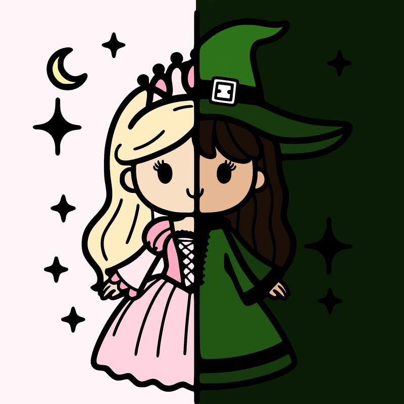 split princess and witch