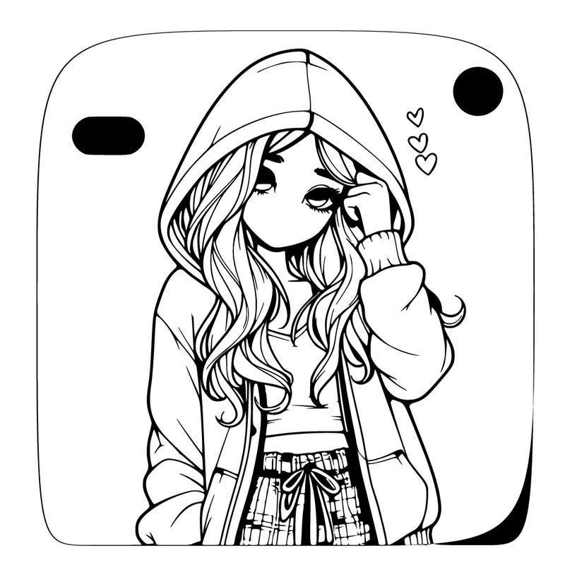 realistic girl with pj hoodie