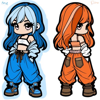 girl in crop top and baggy pants