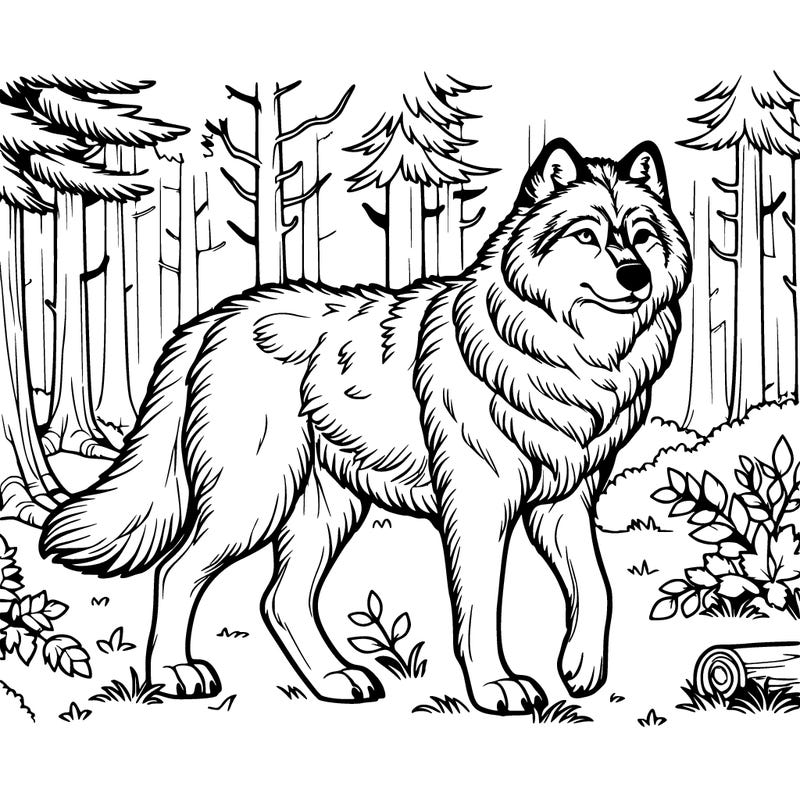 realistic wolf in the forest