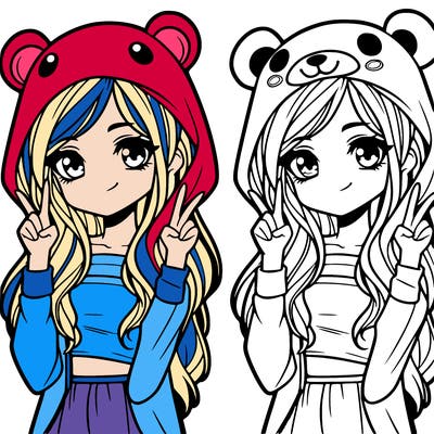 teen girl in animal costume