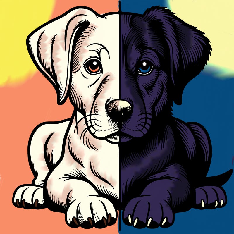 realistic dog split picture