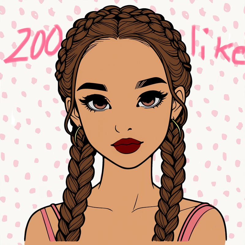 realistic girl with braids