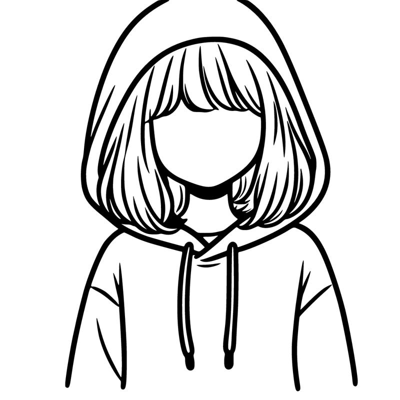 a  girl wearing a hoodi  with the hood up no face