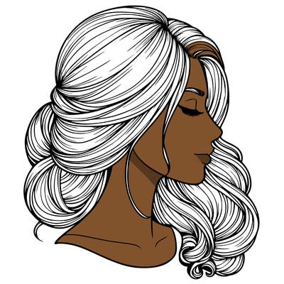 realistic woman's head & hair