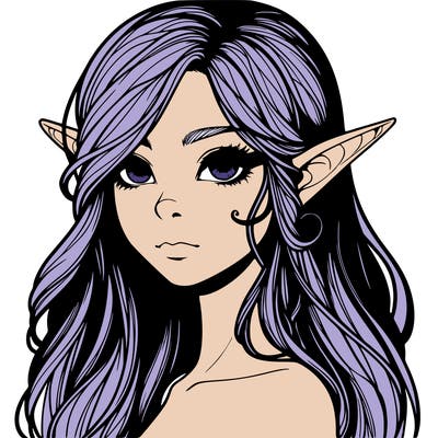 elf girl realistic dark fantasy