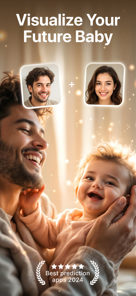 AI generated future baby preview with parents photos