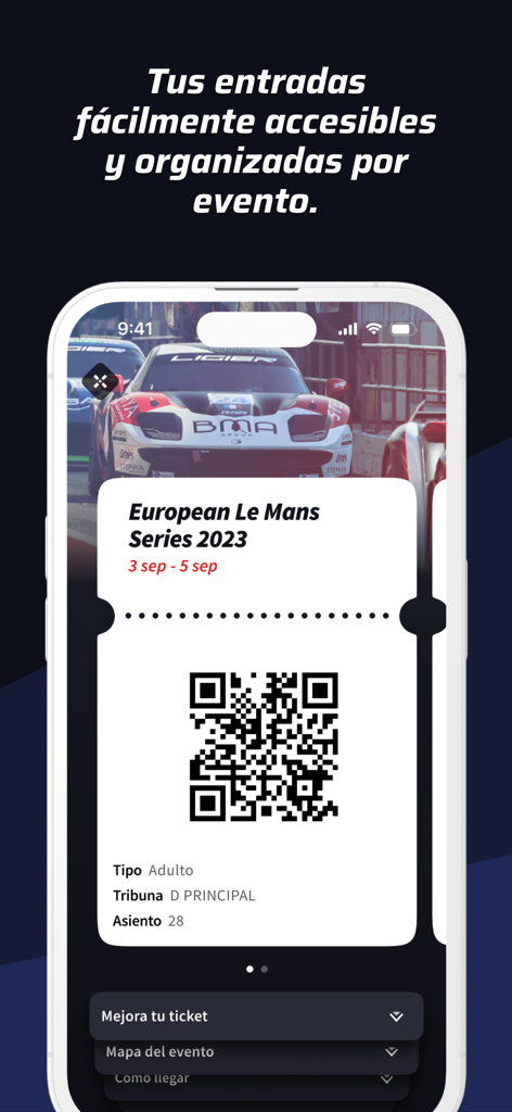 Circuit BCN-CAT - Entrada digital con código QR para la European Le Mans Series en la aplicación Circuit BCN-CAT