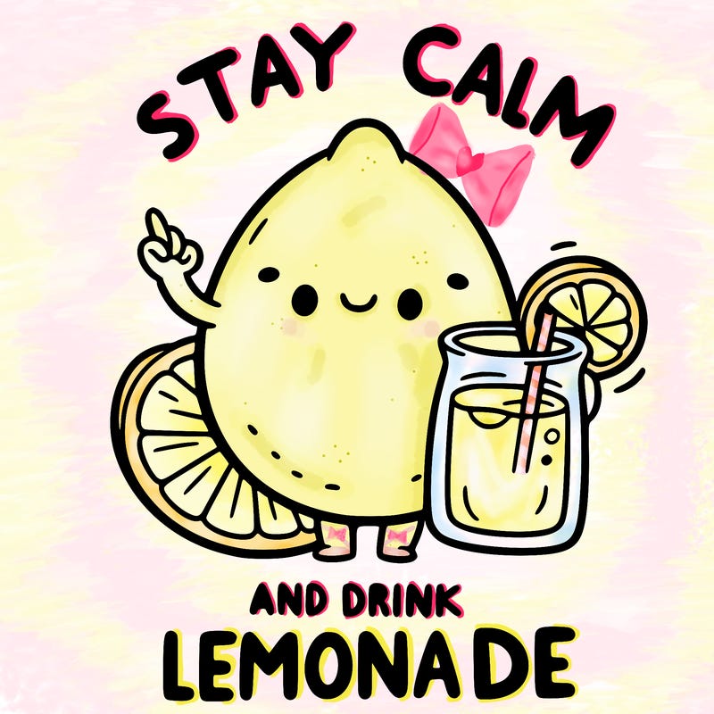 stay calm and drink lemonade