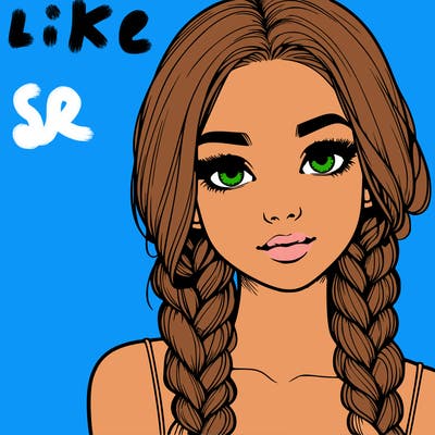 realistic girl with braids