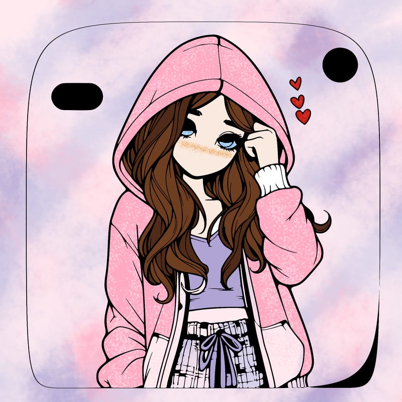 realistic girl with pj hoodie