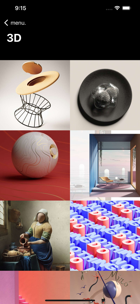abdz.do - A curated grid of 3D digital art and design projects on the abdz app