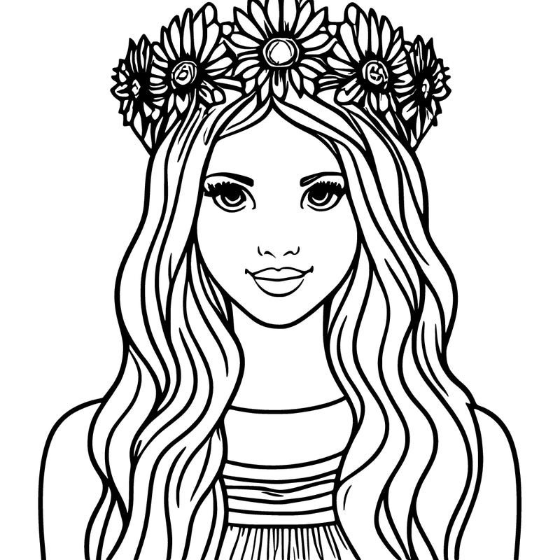 girl with flowers crown