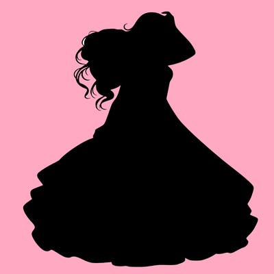 realistic woman with dress flowing in the wind