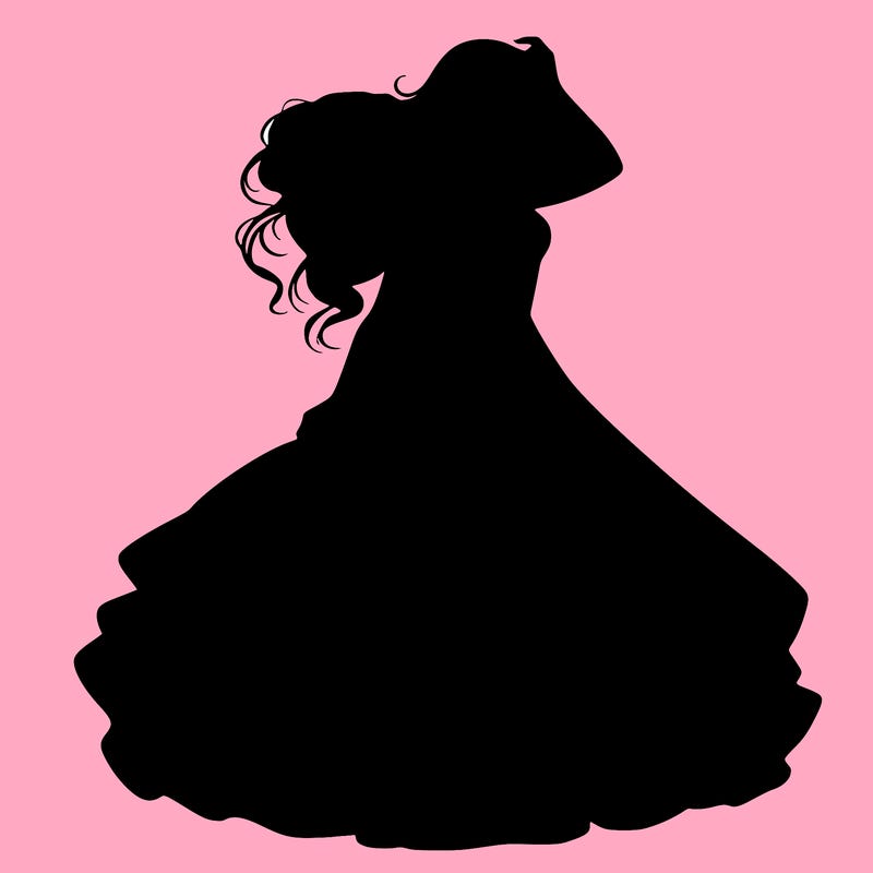 realistic woman with dress flowing in the wind