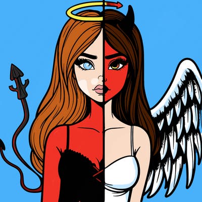 devil vs angel realistic girl