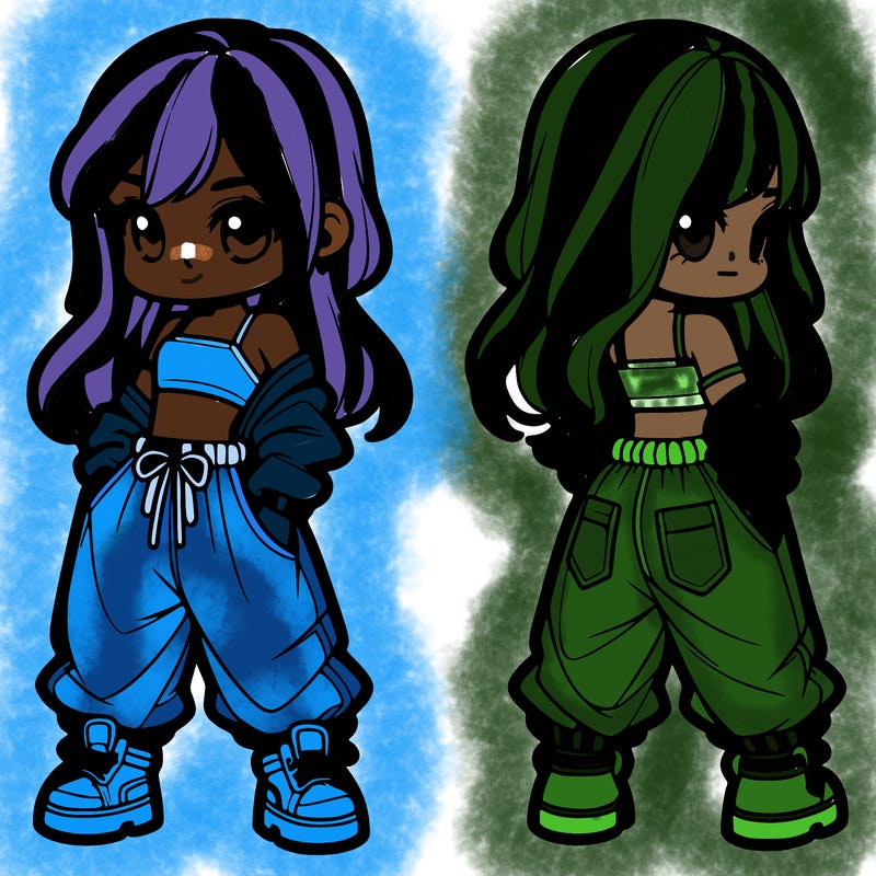 girl in crop top and baggy pants