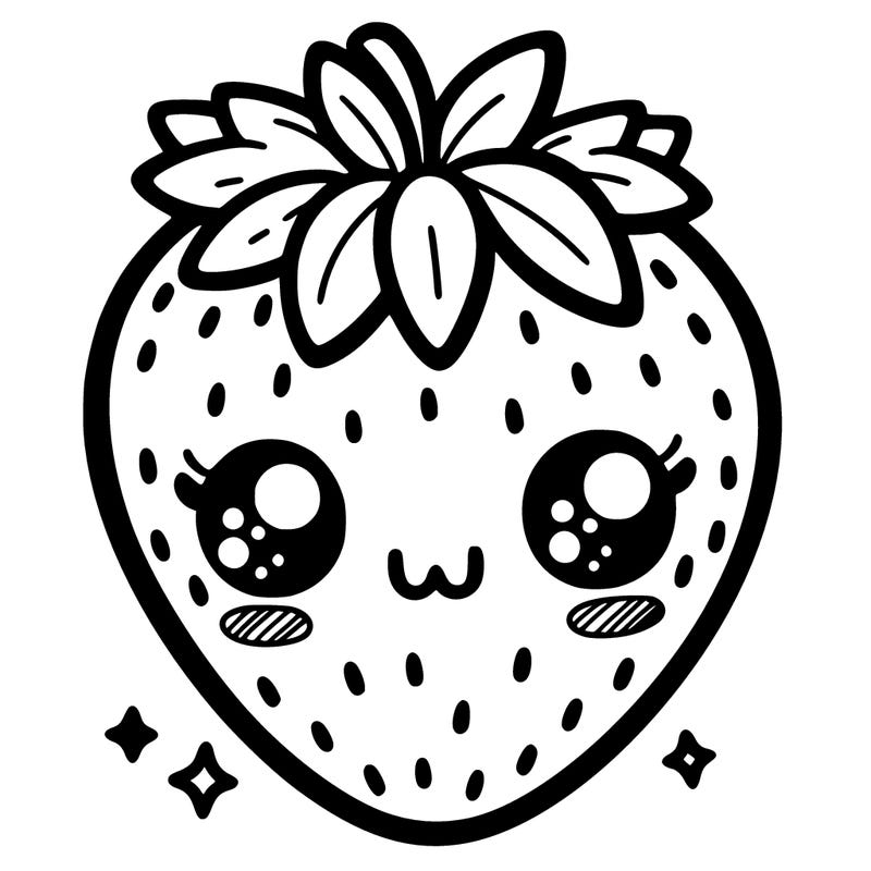 strawberry with cute face